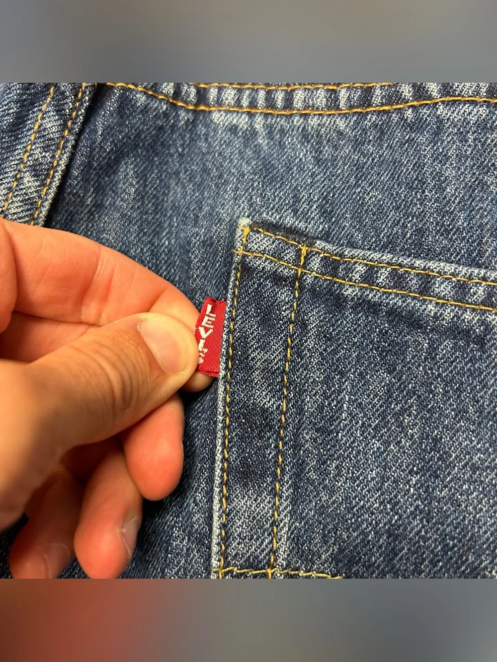 Levi’s Premium Mens 501 Button-Fly Straight Fit Blue Jeans 38x34 Big E